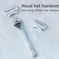 Heren Satin Care Gillette Venus Voor Huid en Schaamhaar Scheersysteem + Exfoliant