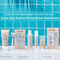 Heren Satin Care Gillette Venus Voor Huid en Schaamhaar Scheersysteem + Exfoliant