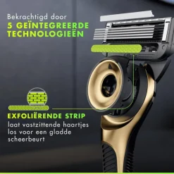 Heren Gillette Labs Scheersysteem Champion Gold met 5 Navulmesjes