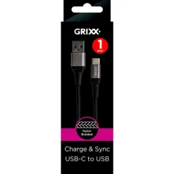 Grixx USB-C to USB-A 1M Black