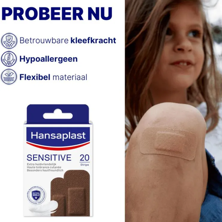 Hansaplast Sensitive Dark 20 stuks