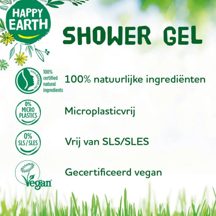 Happy Earth 100% Natuurlijke Shower Gel Floral Patchouli