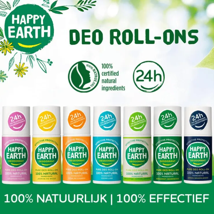 Happy Earth 100% Natuurlijke Men Protect Deodorant Roller 75 ML
