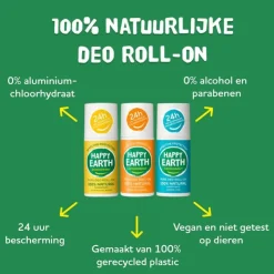 Happy Earth 100% Natuurlijke Jasmine Ho Wood Deodorant Roller 75 ML