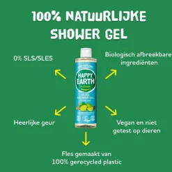 Happy Earth Cedar Lime 100% Natuurlijke Douchegel 300 ML