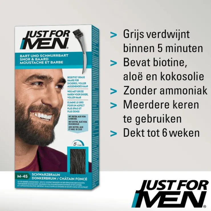 Heren Just For Men Snor & Baard Donkerbruin M45