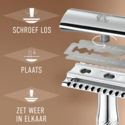 Heren King C Gillette King C. Gillette Double Edge Safety Scheersysteem Met 5 Navulmesjes