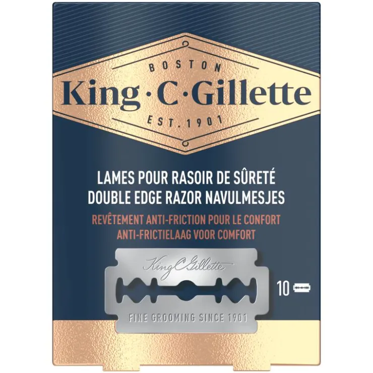 Heren King C Gillette King C. Gillette Double Edge Razor Navulmesjes 10 Stuks