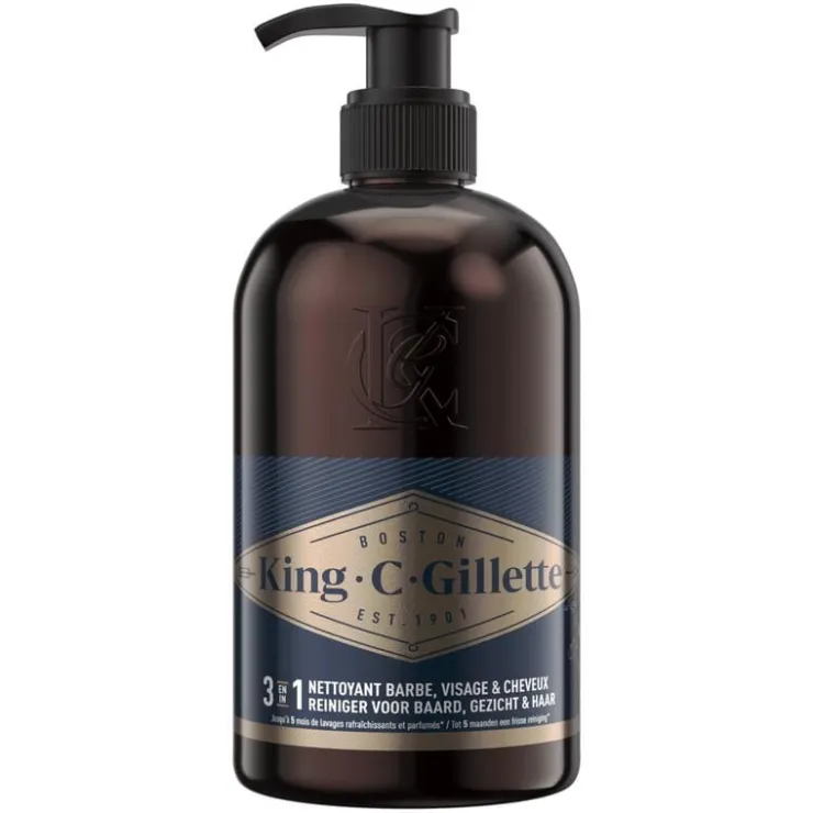 Heren King C Gillette King C. Gillette 3-in-1 Baard En Gezichtsreiniger 350 ML