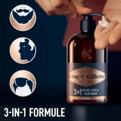 Heren King C Gillette King C. Gillette 3-in-1 Baard En Gezichtsreiniger 350 ML