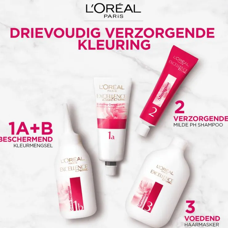 L'Oréal Paris Excellence Crème Permantente Haarverf 1 Intens Zwart