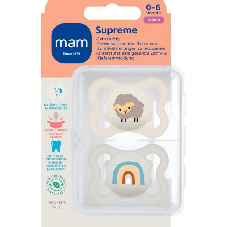 MAM Supreme Fopspenen 0-6 maanden 2 stuks