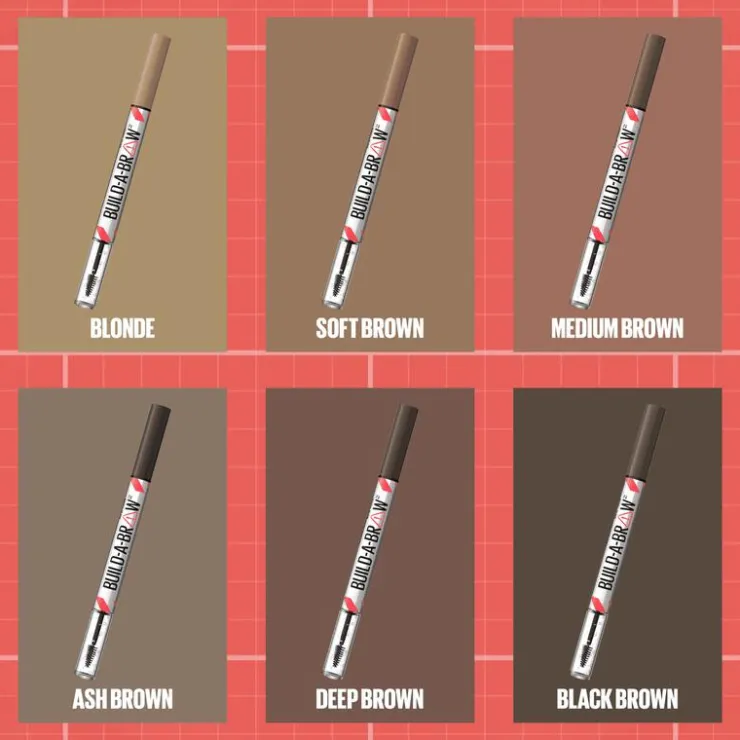 Maybelline New York BUILD A BROW Wenkbrauwpen/fixeergel 260 Deep Brown