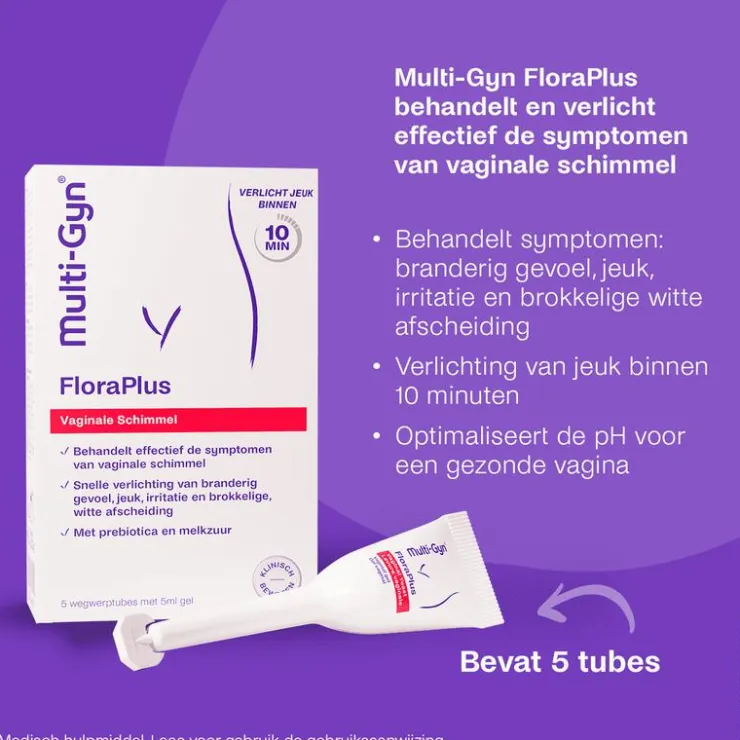 Multigyn Multi-Gyn FloraPlus Bij Vaginale Schimmel 5X5 ML