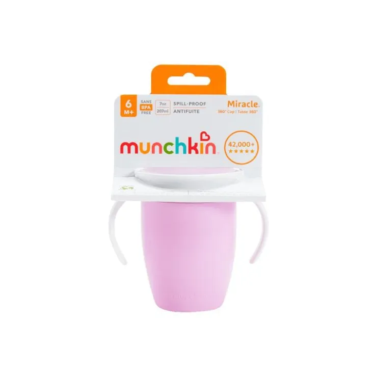 Munchkin Miracle 360 Trainer Cup Paars met handgrepen