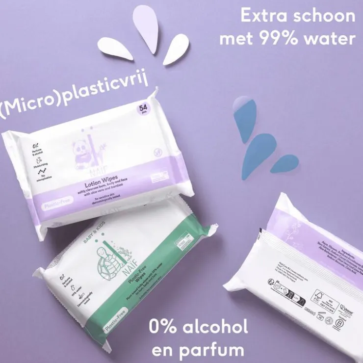 Naïf Plasticvrije Water Billendoekjes 1x54 stuks