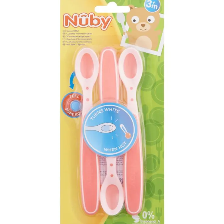 Nûby Warmtegevoelige Lepels Roze 4+ m 3 stuks