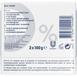 Neutral Parfumvrij Handzeepbar 2x100 GR
