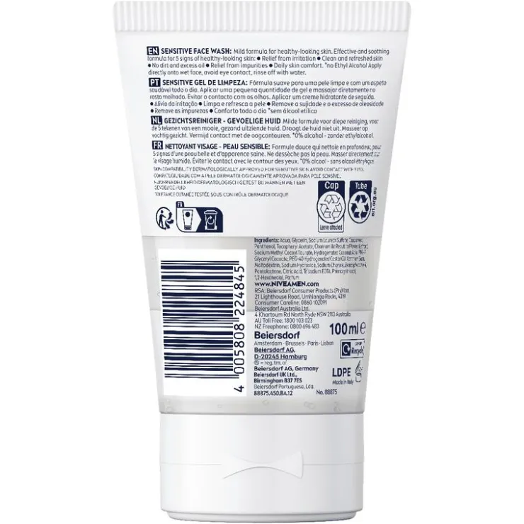 NIVEA MEN Sensitive Face Wash 100 ML