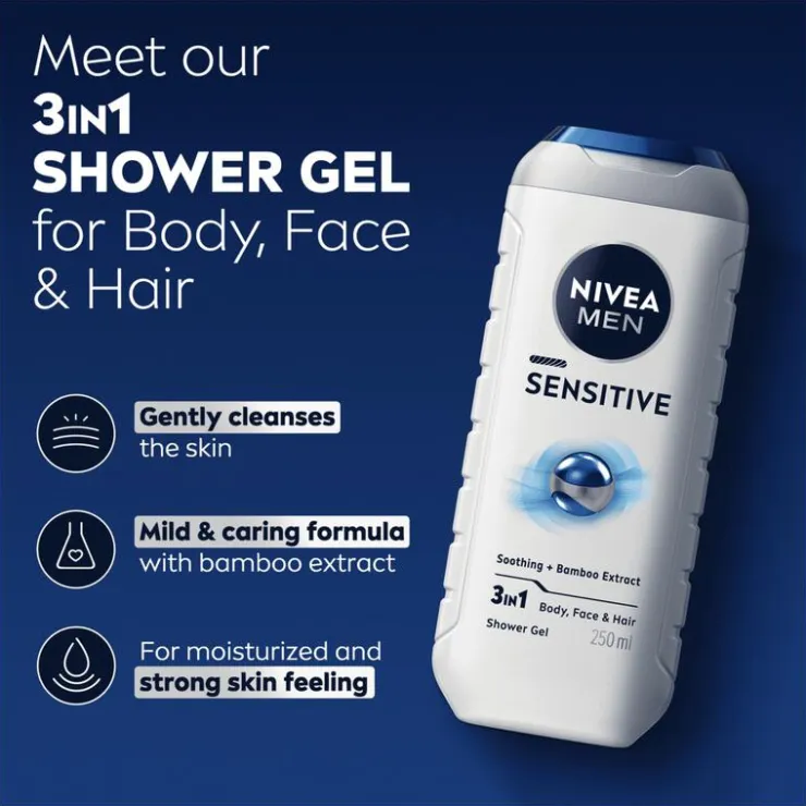 NIVEA MEN Sensitive 3-in-1 Douchegel 250 ML