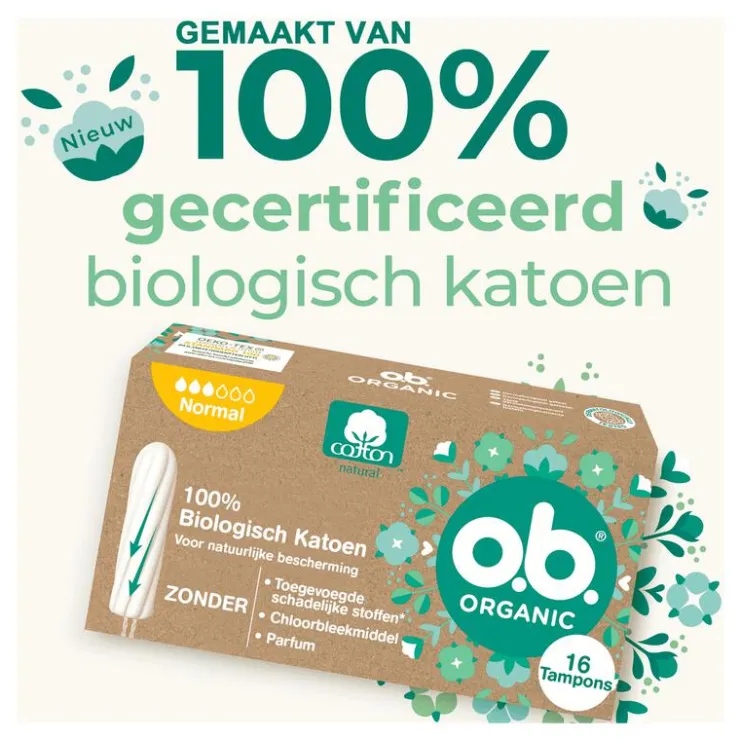 OB o.b.® Organic Cotton Normal 16 Stuks