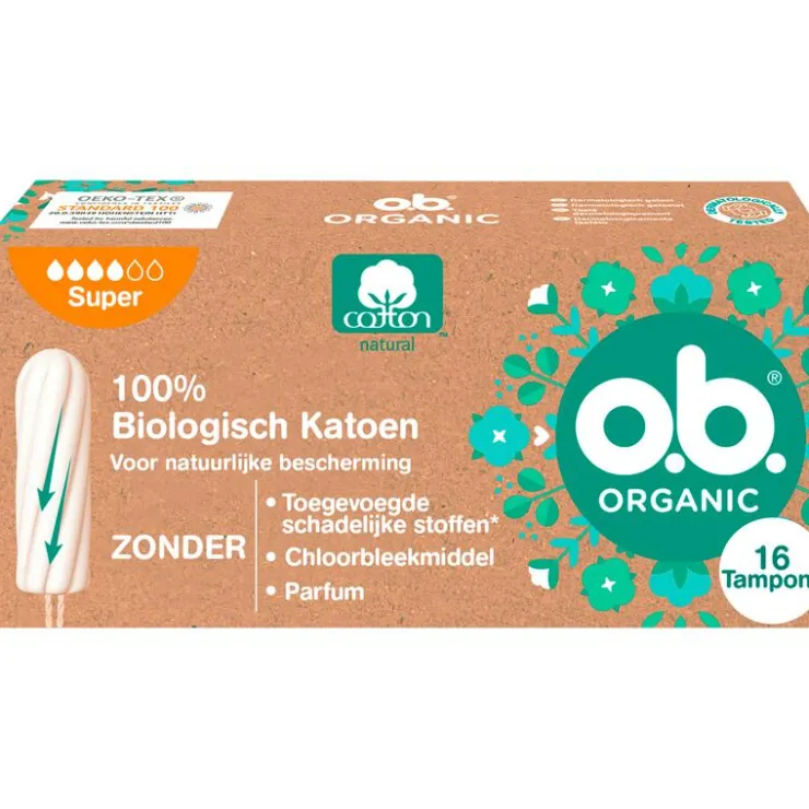 OB o.b.® Organic Cotton Super 16 Stuks