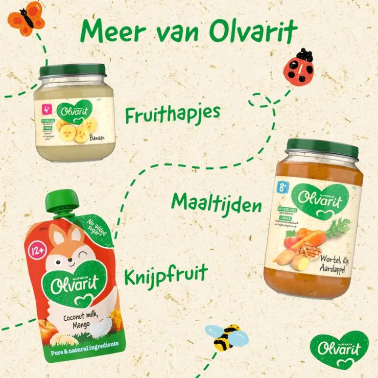 Olvarit Knijpfruit Banaan Aardbei