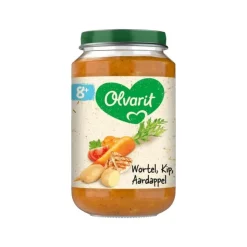 Olvarit Wortel Kip Aardappel Babyhapje 8+ maanden 200 GR
