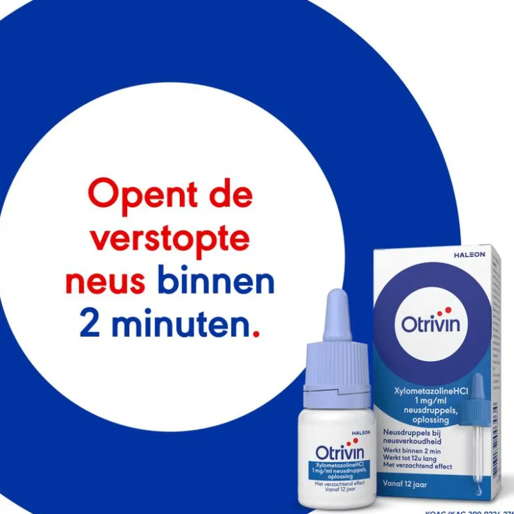 Otrivin Xylometazoline HCI 1 mg/ml Neusdruppels bij een Verstopte Neus 10 ML