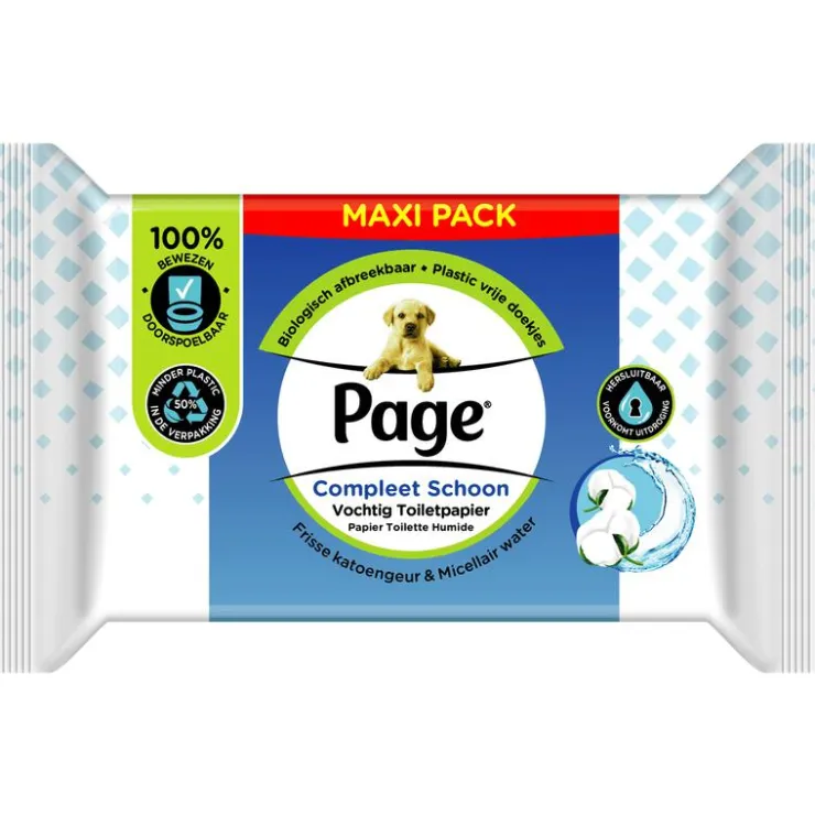 Page Vochtig Toiletpapier Compleet Schoon Maxi Voordeelverpakking