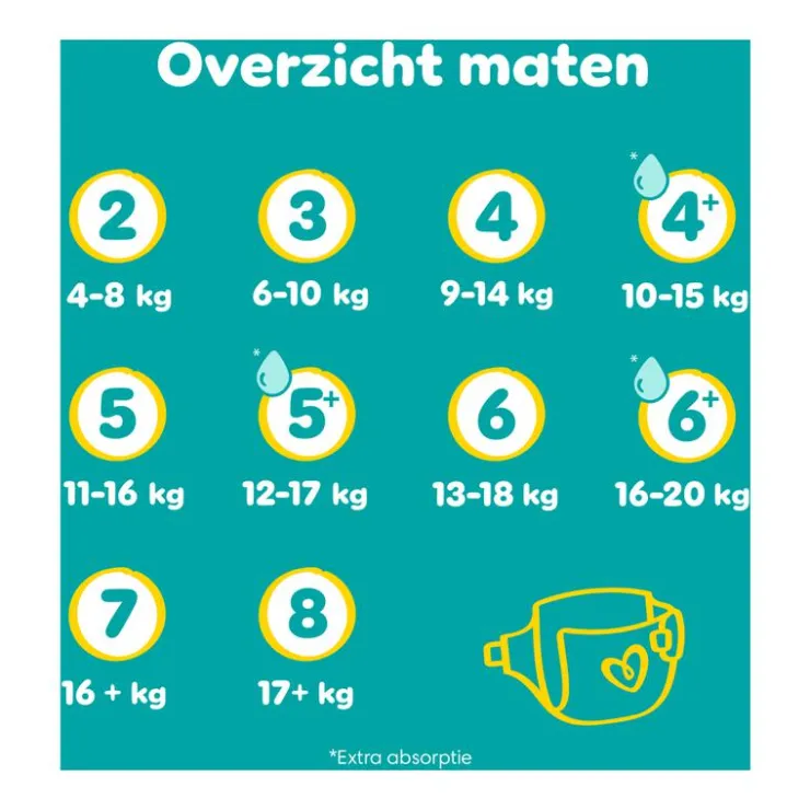 Pampers Baby Dry Luiers Maat 4 9-14 KG 21 Stuks
