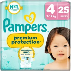 Pampers Premium Protection Luiers Maat 4 9-14 KG 25 Stuks