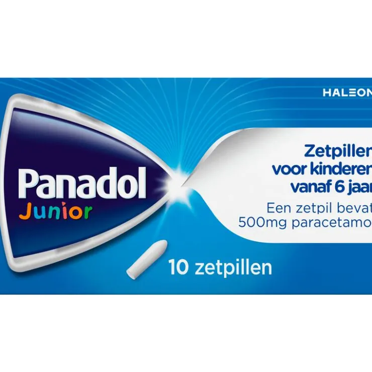 Panadol Junior Zetpillen 500 mg Paracetemol voor Kinderen vanaf 6 jaar
