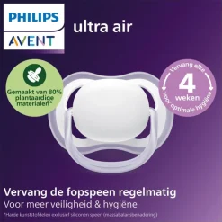 Philips Avent Fopspeen Ultra Air Night 0-6M Double Pack, mixed - SCF376/26