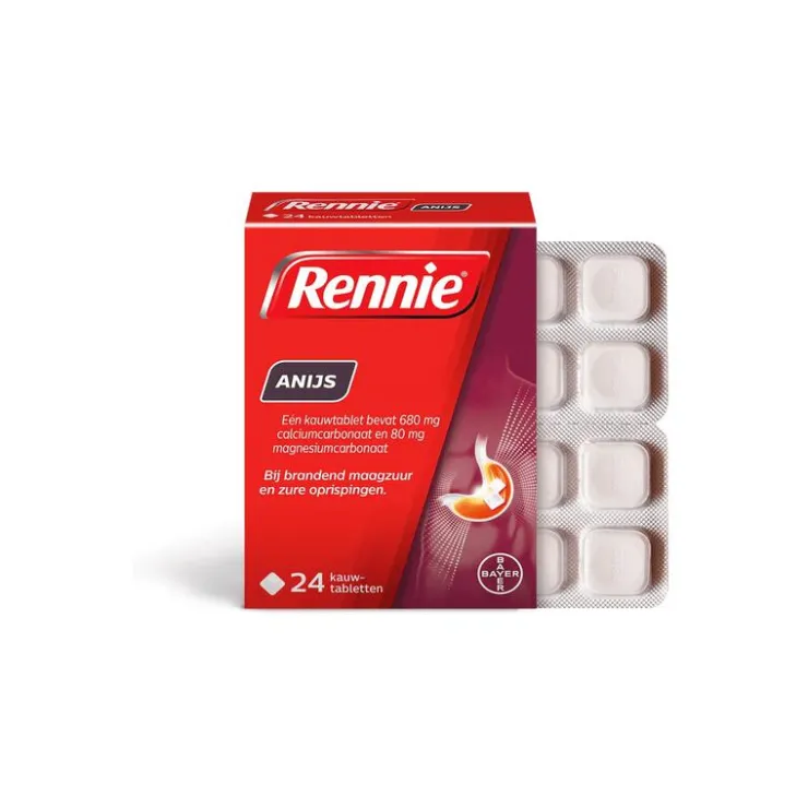 Rennie Anijs Kauwtabletten Bij Brandend Maagzuur 24 stuks