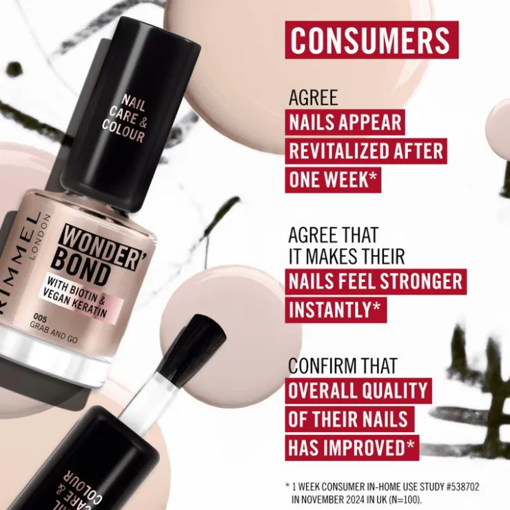 Rimmel London Wonder'Bond Care+Color Nagellak - Roze -