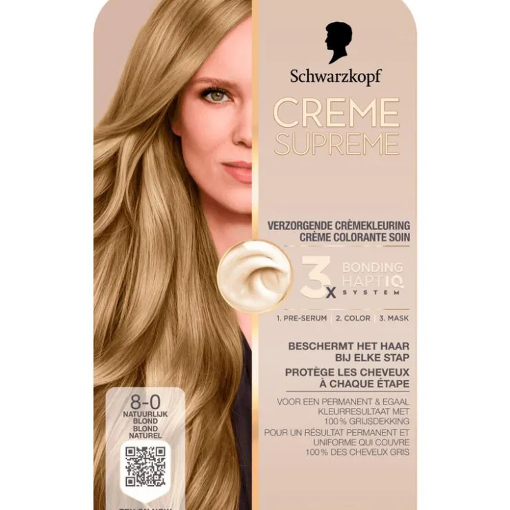 Schwarzkopf Creme Supreme Haarkleuring 8-0 Natuurlijk Blond