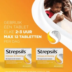 Strepsils Citroen & Honing Zuigtabletten 24 Stuks