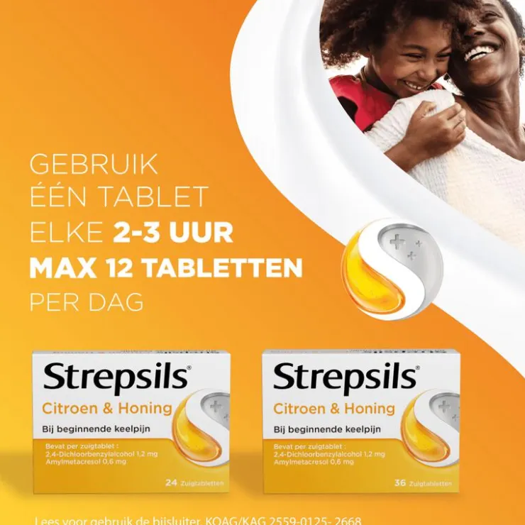 Strepsils Citroen & Honing Zuigtabletten 24 Stuks