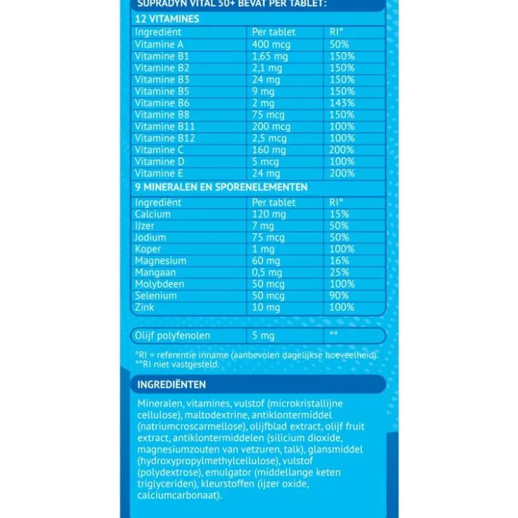 Supradyn Vital 50+ multivitamines voor vijftigplussers 95 tabletten