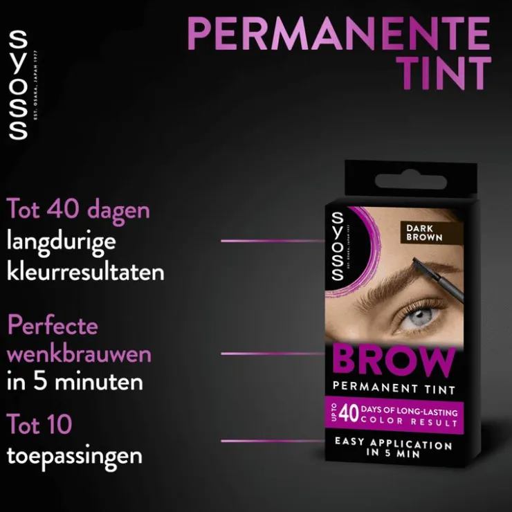 Syoss Browtint Wenkbrauw-wimper verf Donkerbruin