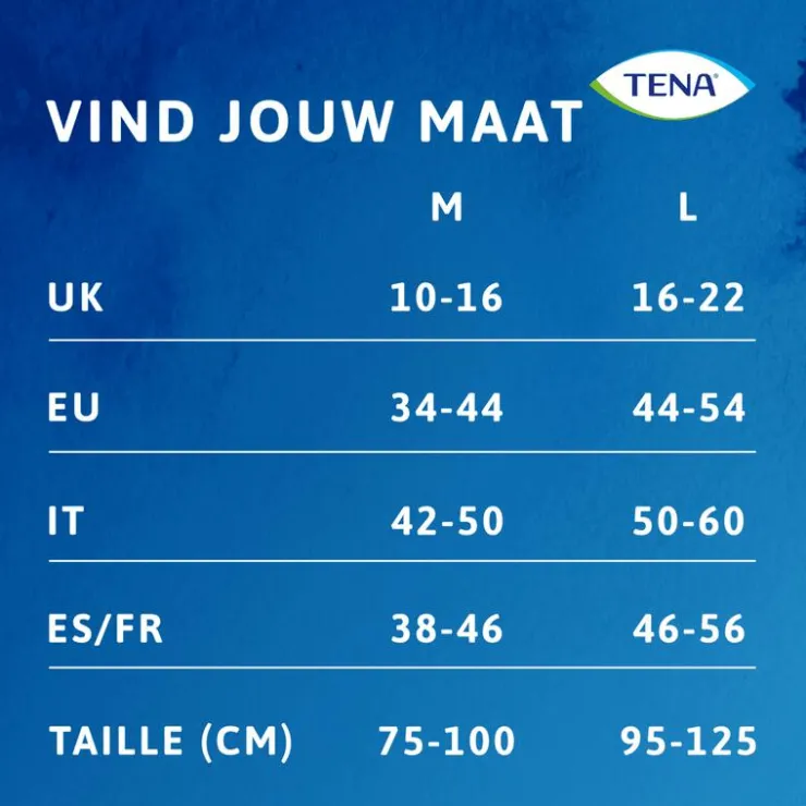 Tena Silhouette Plus High Waist Wegwerpbroekjes Crème L 8 stuks