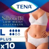 Tena Silhouette Plus Wegwerp Broekjes Wit Low Waist L 10 stuks