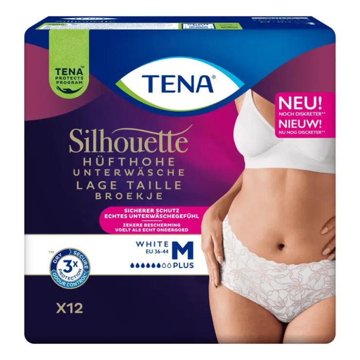 Tena Silhouette Plus Wit Wegwerp Broekjes Low Waist M