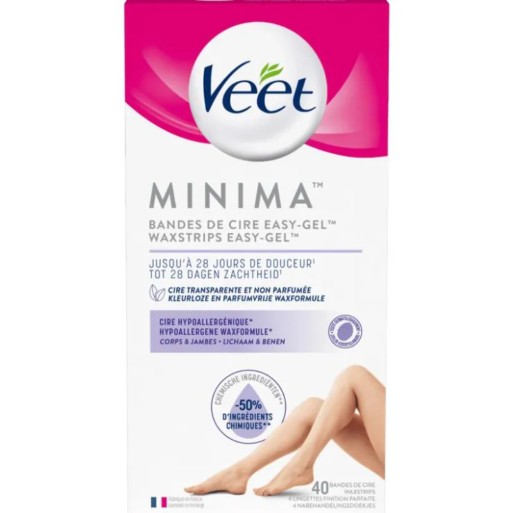 Heren Veet Minima Ontharingsstrips Benen & Lichaam Hypoallergeen 40 stuks