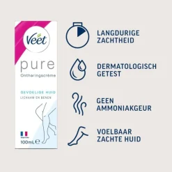 Heren Veet Ontharingscreme Gevoelige Huid Minima 100 ML