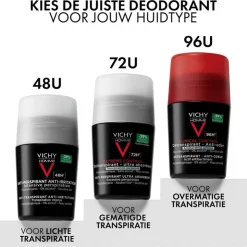 Heren Vichy Homme Deodorant Roller 72U 50 ML