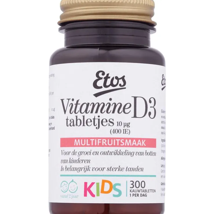 Etos Vitamine D3 10 µg Kauwtabletten 300 tabletten