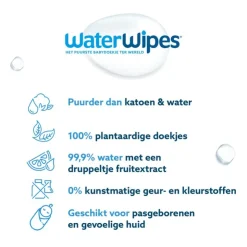 Waterwipes Billendoekjes Plasticvrij Gevoelige Huid Voordeeldoos 12x60 stuks