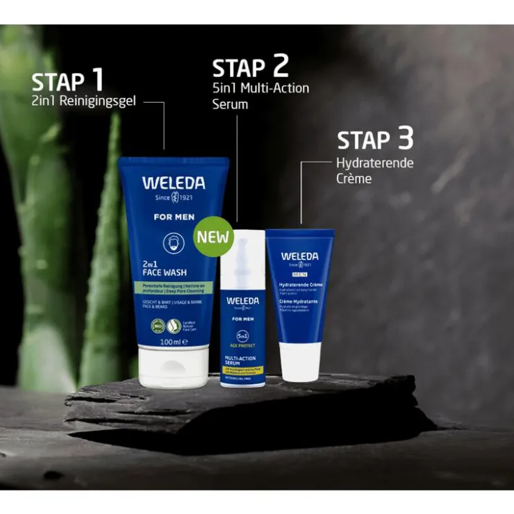 Heren Weleda Men 2-in-1 reinigingsgel voor gezicht & baard